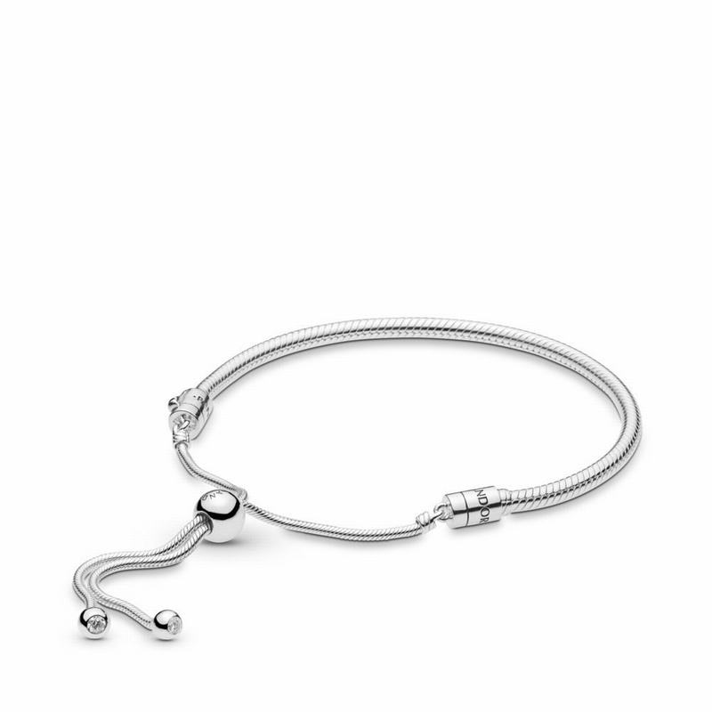 Pandora Moments Snake Chain Slider Bracelet Outlet NZ, Sterling Silver (861245-CGK)